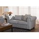 thumbnail image 1 of Baxton Studio Alaise Modern Classic Gris Lino Tufted Scroll Arm Chesterfield Loveseat Baxton Studio RX1616-Gray-LS, 1 of 2