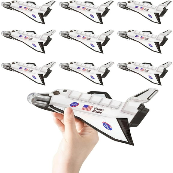 Playbees Space Shuttle Gliders - 24 Pack - Space Themed Party Favors & Birthday Supplies - Mini Ship Toys, Outer Space Decorations, Crafts, Games, Astronaut Shuttle Science Kits & Crafts for Kids