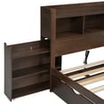 thumbnail image 5 of Euroco Wood Full Size Platform Bed with Movable Shelves, Trundle Bed with USB Charging Station for Kids Teens, Espresso, 5 of 18