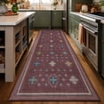 thumbnail image 3 of TURCURNO Vintage Boho Washable 3x8 Long Runner Rugs for Laundry,Non Slip Small Throw Rug,Low Pile Indoor Rugs for Hallway,Oriental Rug Red Kitchen Accessories, 3 of 11