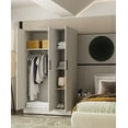 thumbnail image 2 of 3-door Engineered Wood Wardrobe Armoire Closet, 2 of 6