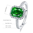 thumbnail image 2 of Women's 8x6mm Green Simulated Emerald 925 Sterling Silver Cubic Zirconia Engagement Promise Ring, 2 of 5