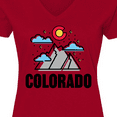 thumbnail image 4 of Inktastic Colorado Mountains and Clouds Women's V-Neck T-Shirt, 4 of 5