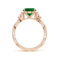 thumbnail image 2 of ANGARA 3 Stone Lab Grown 2.25 Ct Emerald & Trillion Diamond Engagement Ring for Women in 14K Rose Gold (Size-10x8mm) | May Birthstone, Anniversary, Jewelry Gift for Women | Lab-Grown Emerald Ring, 2 of 9