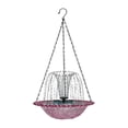thumbnail image 1 of Comedero para pájaros con energía solar colgante, cuenco para baño de pájaros para jardín, patio trasero violeta, 1 of 8