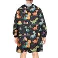 thumbnail image 2 of Wearable Oversized Blanket,Colorful Dinosaurs Eggs Pattern Wearable Blanket Hoodie for Adults,Cozy Hooded Blankets with Super Pockets,Super Warm Fuzzy Pullover for Women & Men, 2 of 6