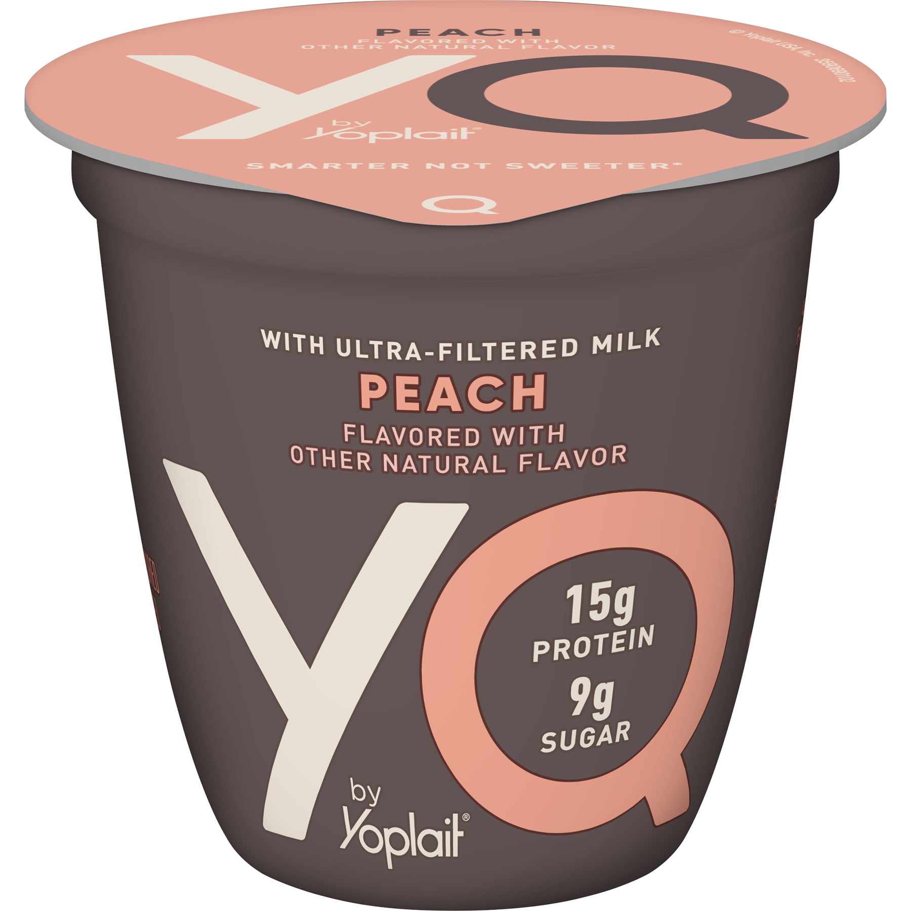 YQ by Yoplait Peach Single Serve Yogurt Made with Cultured UltraFiltered Milk, 5.3 oz Cup, 5.3