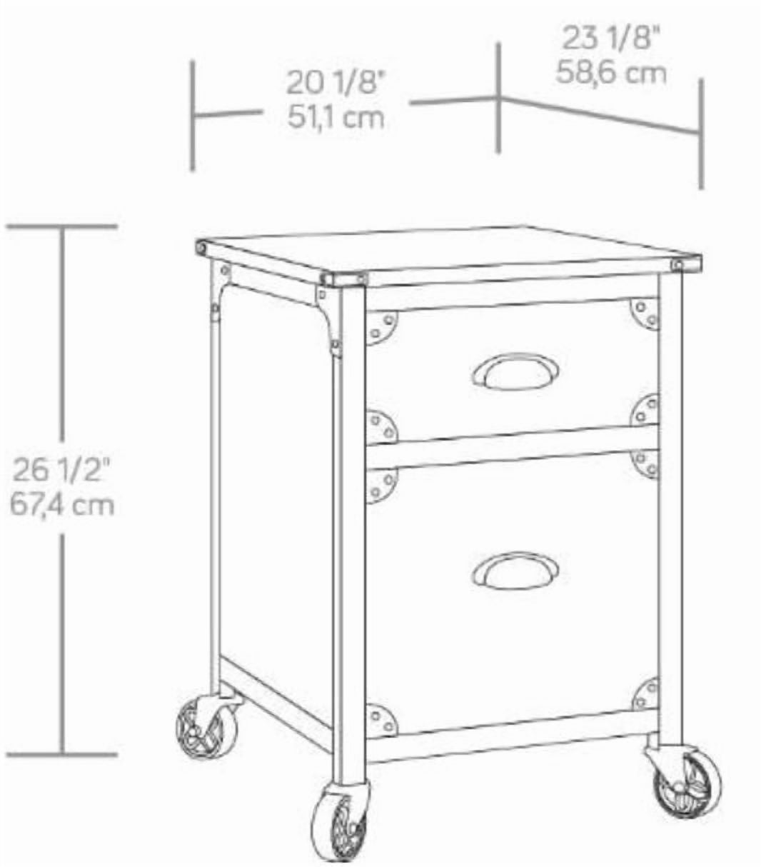 Better Homes & Gardens 2 Drawer Rustic Country File Cabinet, Weathered Pine Finish