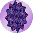thumbnail image 1 of Ahgly Tapis Rond Lavable en Machine Intérieur Transitionnel Violet Vif, 3 Pieds Rond, 1 of 7