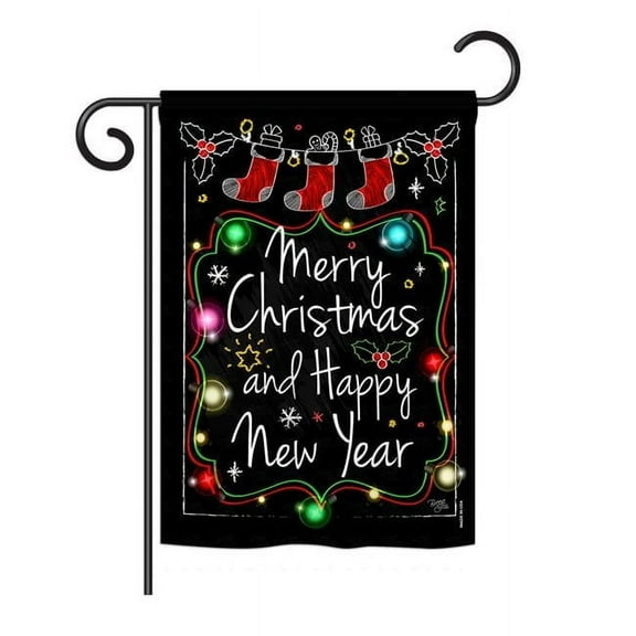 Breeze Decor BD-XM-G-114145-IP-BO-DS02-US Chalkboard Merry Christmas Winter - Seasonal Christmas Impressions Decorative Vertical Garden Flag - 13 x 18.5 in.