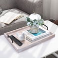 thumbnail image 5 of LotFancy Rustic Wood Serving Trays, Set of 2, Large Rectangle White Nesting Food Trays with Metal Handles, 5 of 10