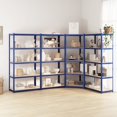 thumbnail image 1 of vidaXL 5-Layer Shelves 4 pcs Blue Steel&Engineered Wood, 1 of 5