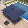 thumbnail image 5 of PURPLE LEAF 9x11.5 Ft Cantilever Umbrella Square Outdoor Patio Umbrella Large Offset Hanging Umbrella Aluminum Umbrella with 360°Rotation Adjustable Garden Pool Umbrella,Navy Blue, 5 of 16
