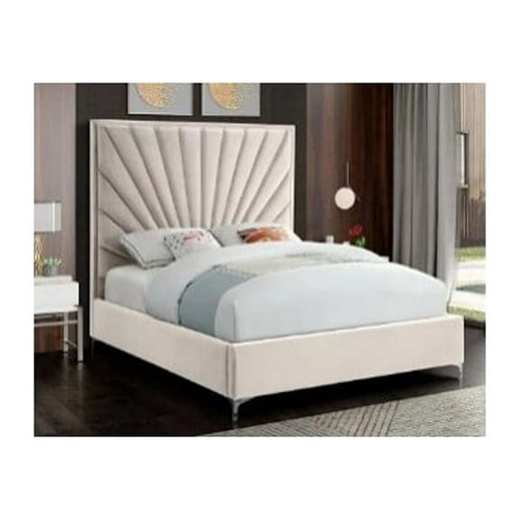 ACME Gaiva Eastern King Bed w/Storage, Gray Velvet
