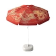 thumbnail image 1 of Sombrilla de patio al libre, toldo para sombrilla, protección solar, impermeable, fácil de instalar, sombrilla de playa de estilo chino para Rojo con base, 1 of 8