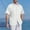 White, variant on DPTALR George Men's Short Sleeve Linen Button Down Shirts,Casual Business Dress,Beach Fashion Summer Tops,White,Big and Tall Men M