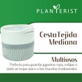 thumbnail image 2 of Planterist Cesta Organizadora Mediana Tejida – Algodón Lavable, Plegable y Portable – Multiusos 30x18.5 cm para Almacenaje, Decoración y Ropa Sucia (Cocula), 2 of 9
