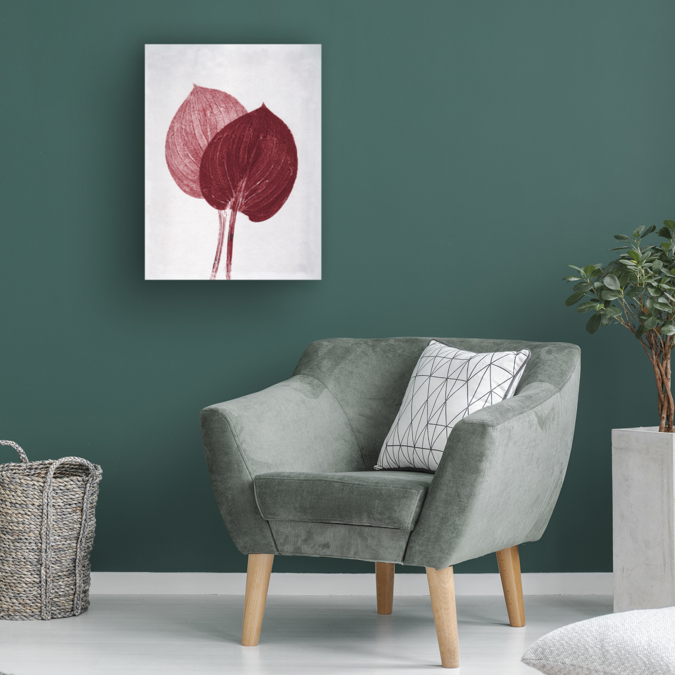 Canvas Wall Art - Pernille Folcarelli 'Hosta 2 Bordeaux' Wall Art for Living Room, Bedroom, or Office Décor by Trademark Fine Art - 18 x 24 Inches