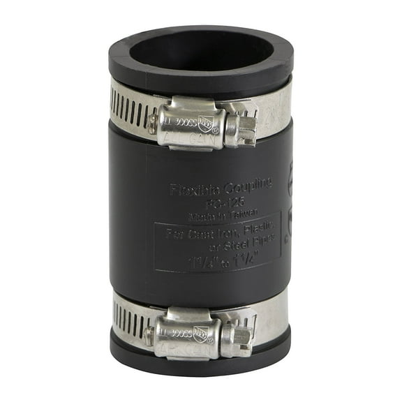 1-1/4 in. PVC Flexible Coupling with Stainless Steel clamps