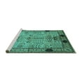thumbnail image 2 of Ahgly Company Machine Washable Indoor Square Oriental Turquoise Blue Traditional Area Rugs, 7' Square, 2 of 4