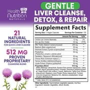 Gentle Liver Cleanse Detox & Repair Formula - Advanced Liver Support Supplement with Silymarin Milk Thistle, Dandelion Root, Artichoke Extract, Turmeric, Choline, Beetroot - 240 Veggie Capsules