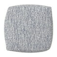 thumbnail image 2 of Simpli Home Nate 18 inch Wide Boho Square Pouf in Denim Mélange Cotton, 2 of 6