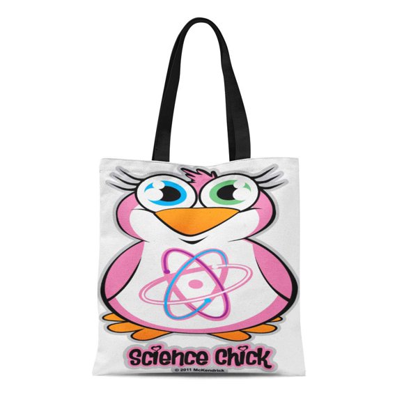 POGLIP Canvas Tote Bag Biology Science Chick Women School Teacher Teaching Teach Student Reusable Handbag Shoulder Grocery Shopping Bags