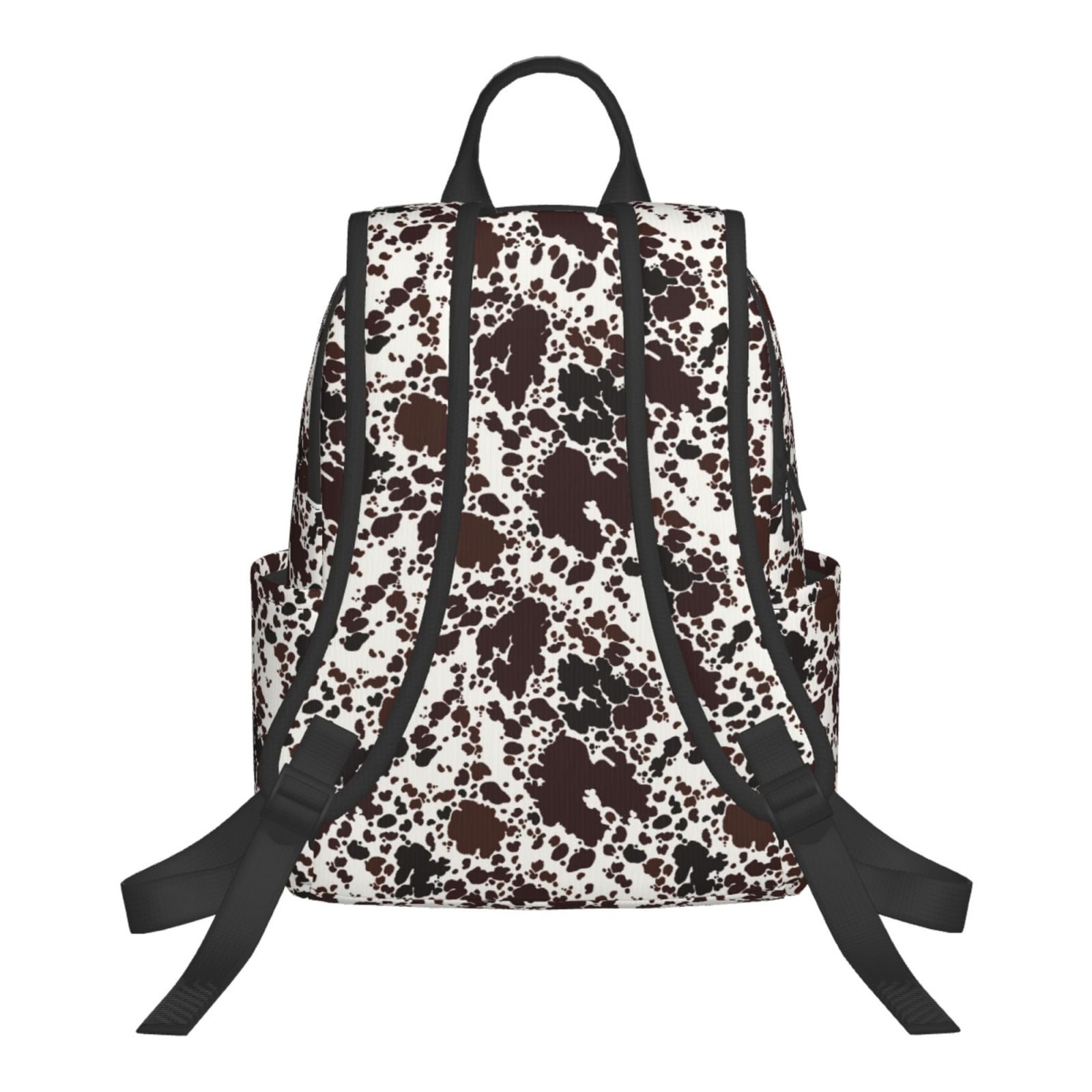 Xecao Cow Skin print Backpack For women men Aesthetic Lightweight Travel Daypack Simple Cute Backpack For Bookbag
