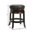 thumbnail image 5 of Benjara Sabi 24" Swivel Counter Stool-Solid Wood-Faux Leather-Cappuccino-Brown, 5 of 6