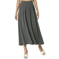 thumbnail image 1 of QAFOPEH Women High Waisted Pleated Solid Color Long Skirts With Pocket, 1 of 5