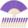thumbnail image 1 of Ventiladores de mano plegables de papel JOHOUSE, color morado, 20 cm, 12 paquetes, 1 of 6