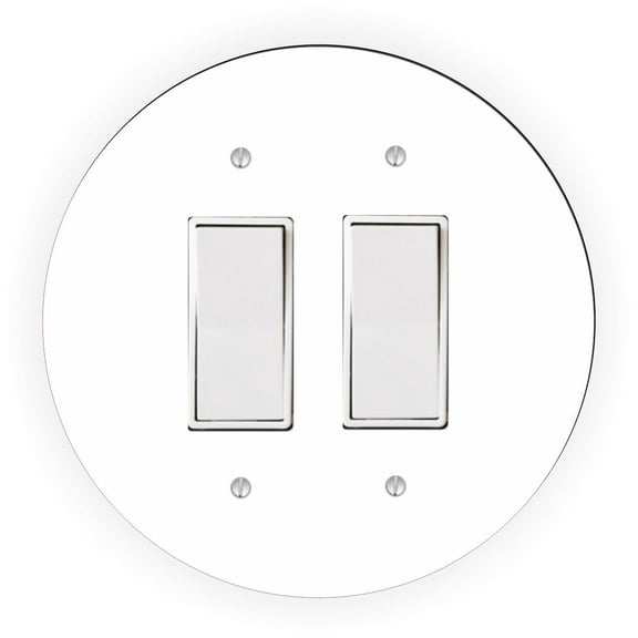 Solid White Design - Light Switch & Outlet Plate Cover -Double Rocker
