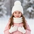 thumbnail image 5 of LIZENG Kids Winter Hat Scarf Gloves Set Children's Warm Knit Lined Pompom Hat for Kids Perfect for Boys and Girls, 5 of 5