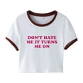 thumbnail image 6 of Women's Graphic Crop Top - Short Sleeve Trendy Baby Tee Slim Fit Summer T-Shirt, 6 of 6