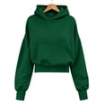 thumbnail image 4 of fatyb Women's Crop Pullover Hoodies Casual Long Sleeve Tops Womens Fashion Hooded Sweatshirts with Pocket, 4 of 6