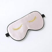 Tim&Tina Silk Sleep Mask Comfortable Blindfold Eye mask Adjustable (Pink (Short Eyelashes))