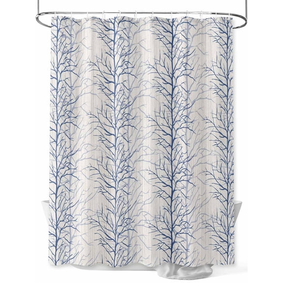 Shower Curtains Tree Branch Bath Curtain Plant Blue Waterproof Bathroom Shower Curtain Set with Hooks Decoration 72 x 84 Inches
