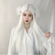 thumbnail image 4 of Pelucas Rectas Blancas Largas, Estilo Realista antideslizante Duradero Elegantes Pelucas Largas y Largas para cosplay, 4 of 7