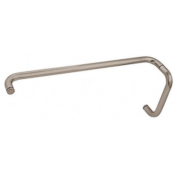 CRL BMNW8X22BN Brushed Nickel 8" Pull Handle and 22" Towel Bar BM Series Combination Without Metal Washers