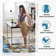 thumbnail image 4 of Blue Orange Abstract Kitchen Rugs Set of 2 Teal Brown Anti Fatigue Non-Slip Kitchen Mats 2/5 Inch Thick Modern Rug Comfort Standing Mat PVC Carpet for Laundry Office Sink (17.3" x28" + 17.3" x 47"), 4 of 6