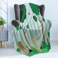 thumbnail image 4 of Forest Friends Soft Flannel Fleece Throw Blanket, Children Cartoon of Bear Birds Fox Wold Bunny in Woods with Trees Print, Cozy Plush for Indoor and Outdoor Use, 50" x 70", Multicolor, by Ambesonne, 4 of 5