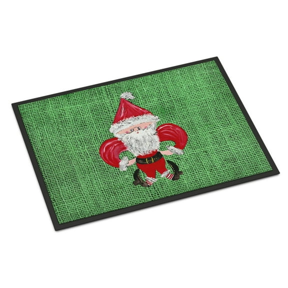 Christmas Santa Fleur de lis Door Mat Doormat