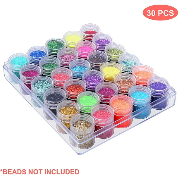 Small Plastic Bead Storage Boxes - Storage Jars with Removable