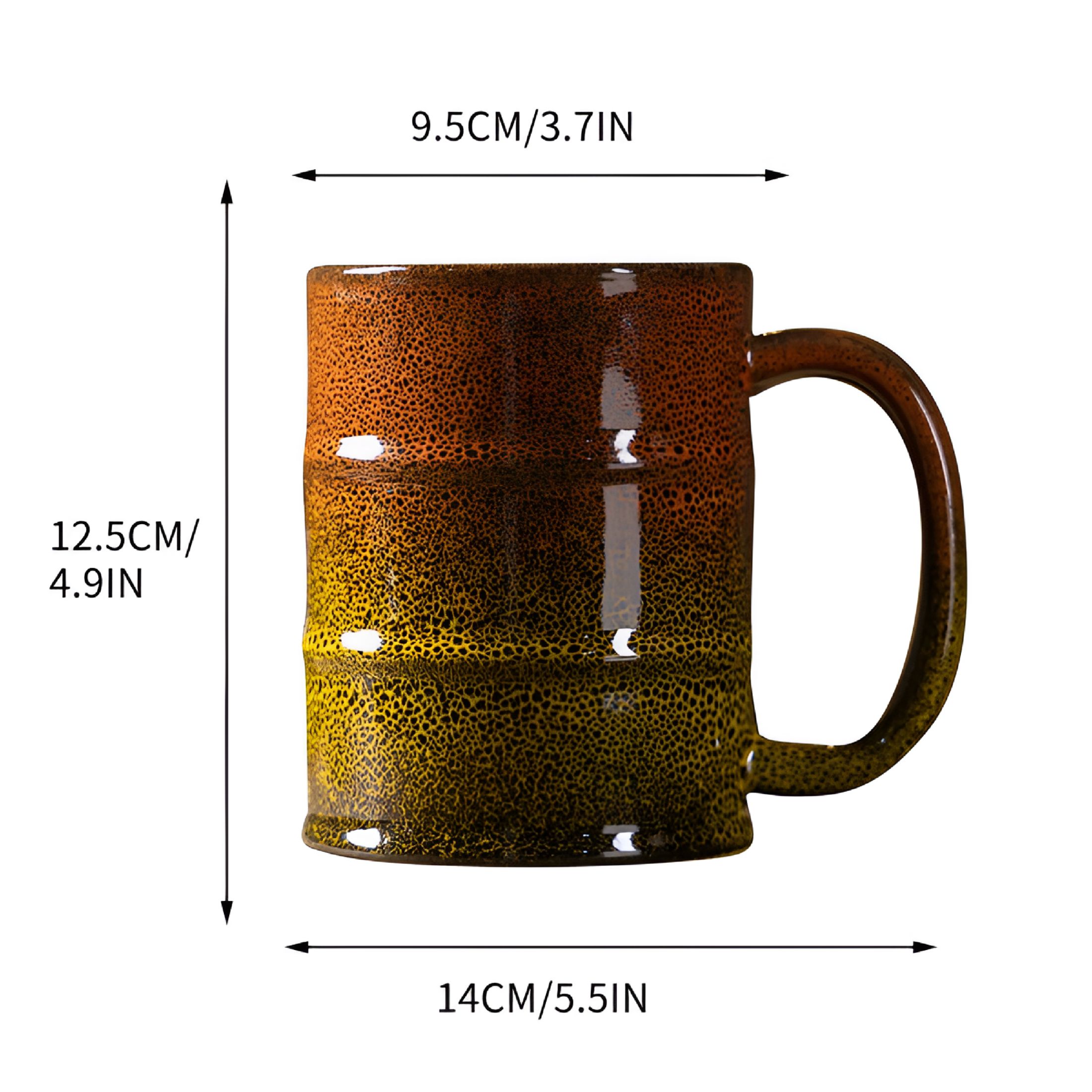ACDANC Gradual Crack Ceramic Coffee Mug - Large Handmade Pottery Mugs 20oz Espresso Cups Large Tea Cups with Handle for Office and Home Coffee Cups Ceramic