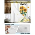 thumbnail image 3 of No Hook Cloth Fabric Shower Curtain with Snap in Liner, Spring Sunflower Waterproof Shower Curtains Set with See Through Top Window, Yellow Butterfly Plaid Botanical Bath Curtains Shower 54"x78", 3 of 6
