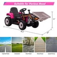 thumbnail image 3 of Acekid Ride Ons,12V Ride on Excavator with Remote Control,Electric Construction Vehicle with Bucket for 3-6 Years,7LED Headlights,Horn,2+1 Gear Shift,Bluetooth,Music,EVA Tire,Rose Red, 3 of 7