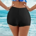 thumbnail image 2 of Wamejoo Swim Shorts for Women Stretchy Board Shorts Solid Tankini Bottoms Sport Swimsuit Bottoms (Black, S), 2 of 7