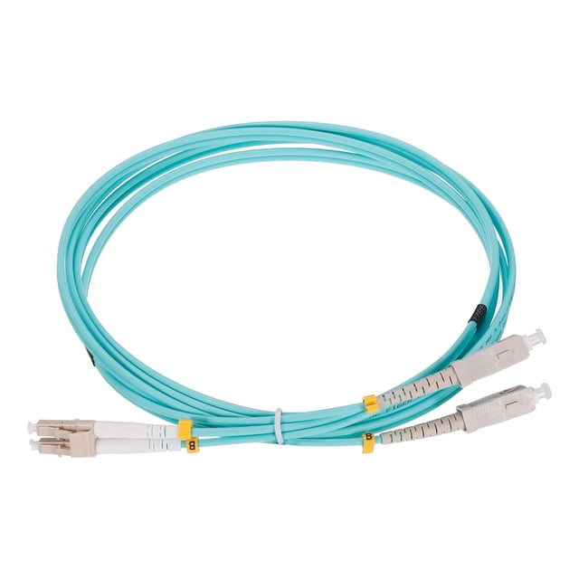 2 Metros 6,5 pies Fibras Parche Cable Multimodo Dúplex LC-SC OM3 LSZH Fibras Óptico Puente Verde para Rojo Transceptor Instrumentación 1 Uds