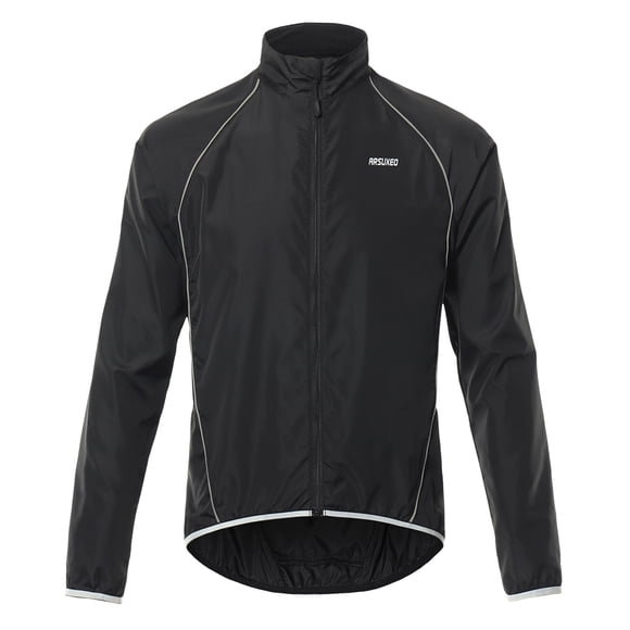 Riwcyla Veste de Cyclisme Réfléchissante pour Homme, Respirante, à Manches Longues, Manteau Coupe-Vent en Jersey, Veste de Sport, Idéale pour l'Équitation en Plein Air, le Vélo de Montagne, le Cyclisme sur Route, l'Entraînement Sportif et les Aventures de Fin de Semaine