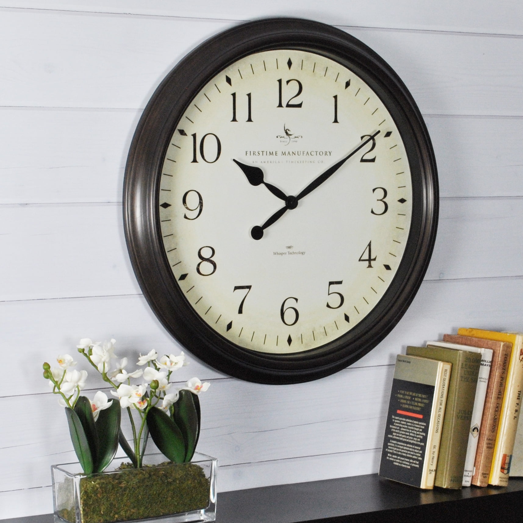 FirsTime & Co.® Avery Whisper Wall Clock, American Crafted, Oil Rubbed